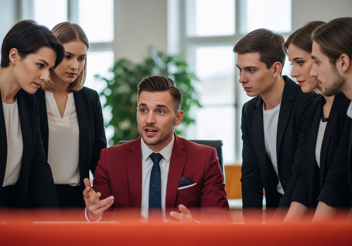 Consultores financeiros em reunião com cliente